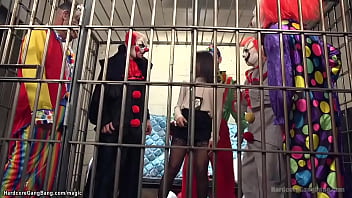 Therapist send hot ebony agent Holly Hendrix to face her biggest fear from clowns and they gangbang and double penetration fuck her in prison cell