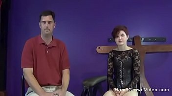 Tiny redhead pegging an older guy with a big strapon toy