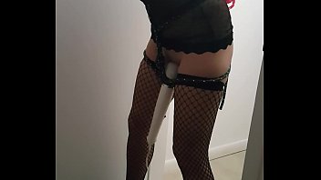 Tied for a long play in fishnets with vibrator tightly tied between the legs, giving me multiple orgasms.