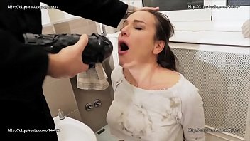 Sucking a Big Dildo Face Fuck Humiliation Slave Girl