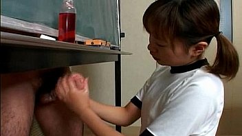 Japanese cutie Itsuki Wakana wanks a hard dick uncensored