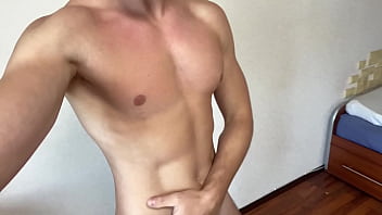 Horny College Guy Wanking and Cum on Floor