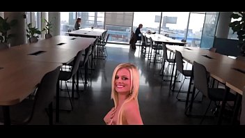 Blonde girl touches herself AR VR iPhone Augmented Reality Hologram