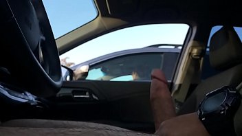 Flashing dick to woman in car