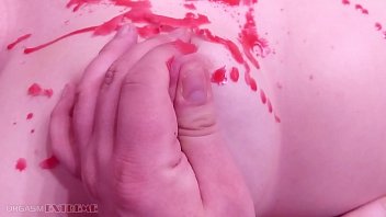 Curvy Redhead With Huge Tits Gets Hot Wax On Her Nipples
