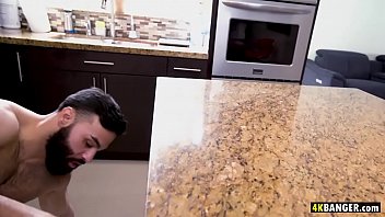 Chubby And Saggy Titted MILF Fucks On The Kitchen Countertop